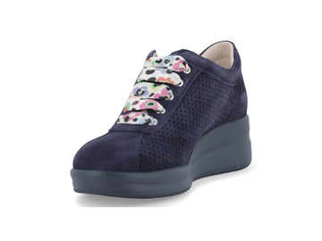Melluso Sneaker Camoscio Blu - Dettaglio punta R20245Q-255738