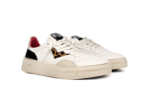 4B12 Sneakers Donna Hyper Dettaglio Leopardo Tomaia Pelle
