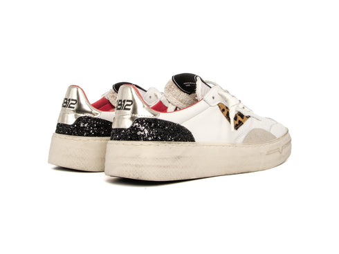 4B12 Sneakers Donna Hyper Dettaglio Leopardo Tomaia Pelle