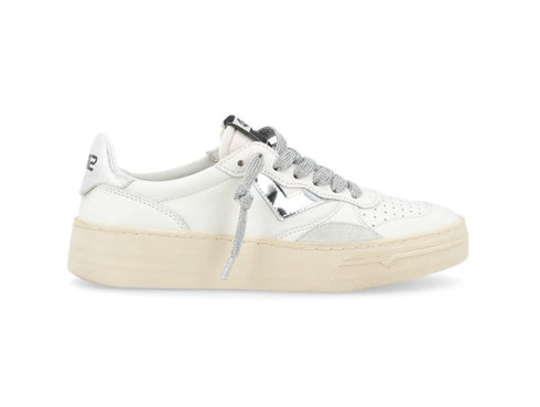 4B12 Sneakers Hyper Donna Primavera Estate Tomaia Pelle Bianca D101
