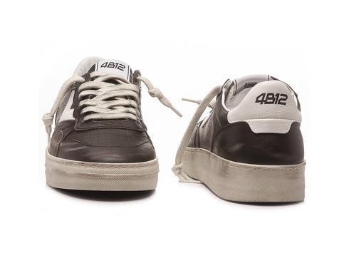 4B12 Men's Sneaker Hyper in Dark Brown Upper Leather