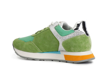 CafèNoir Donna Sneakers in pelle scamosciata e tessutocon riporti glitter C1DB6030G001 Verde