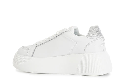 CafèNoir Donna Sneakers con riporti glitter e logo ricamato C1DF1023W001 Bianco