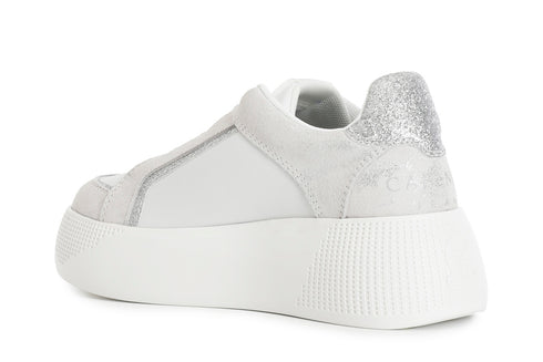 CafèNoir Donna Slipon in pelle scamosciata laminata con riporti glitter C1DF6124W001 Bianco