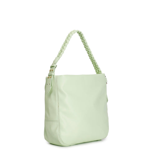 CafèNoir Sacca a Spalla Verde Salvia con Manico a Treccia