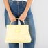 CafèNoir Soft Yellow Handbag with Braided Handle