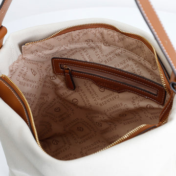 CafèNoir Canvas Shoulder Bag with Logo
