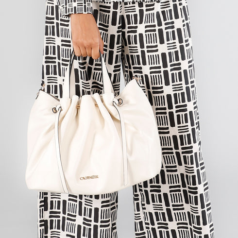 CafèNoir Borsa a Secchiello Panna con Arricciatura