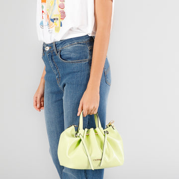 CafèNoir Mini Borsa a Secchiello Verde Lime con Pochette
