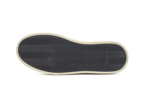 4B12 Men's Black Leather Sneaker with Vintage Effect