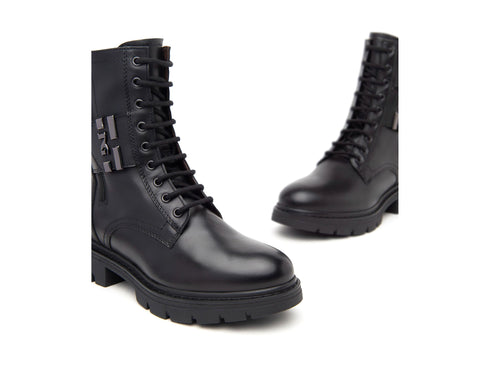 Nero Giardini Winter Combat Boots Women Leather Upper