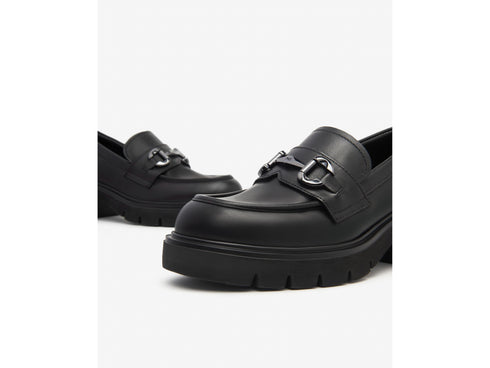 NeroGiardini Donna Mocassini Chunky in Morbida Pelle Nera