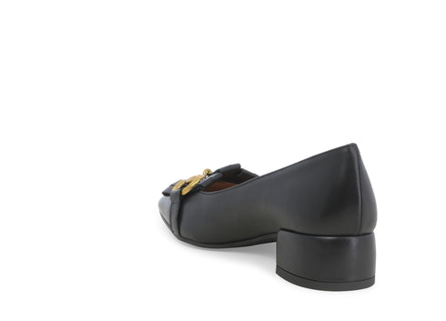 Melluso Décolleté Punta con Morsetto e Frangia Tomaia Pelle