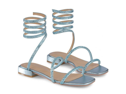 Alma en Pena Flat slave sandals with micro-strass