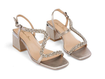 Alma en Pena Jewel Sandals Medium Heel Leather Upper