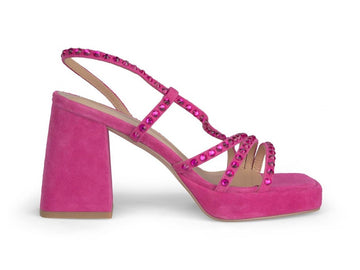 Alma en Pena Sandali Moda Eleganti Platform Camoscio Fuxia V23297