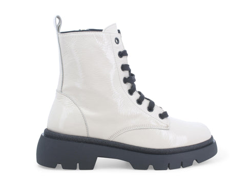 Melluso Anfibi Moda Suola Carrarmato Tomaia Pelle Lucida Bianca R45379-229426