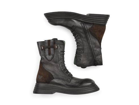 Felmini Anfibi Donna Autunno Inverno in Pelle Martellata e Camoscio