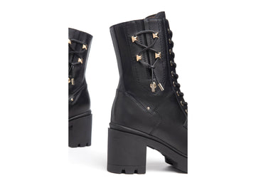 Nero Giardini Winter Combat Boots High Heel Leather Upper