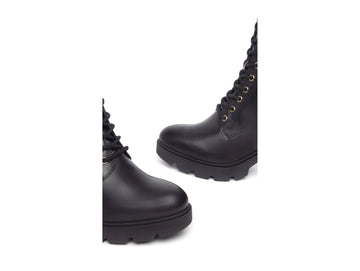 Nero Giardini Winter Combat Boots High Heel Leather Upper