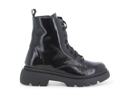 Melluso Anfibi Platform Suola Carrarmato Tomaia Pelle Lucida Nera R45379-229764