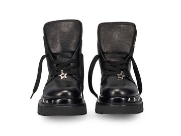Gio+ CORA08 Combat boots Made in Italy Platform Sole Leather Upper