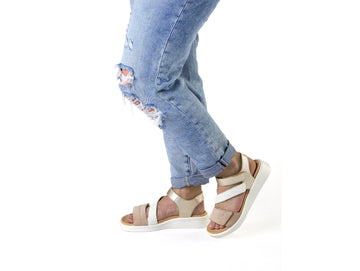 Ara Madeira Comfort Sandals Removable Footbed 3 Straps Wedge