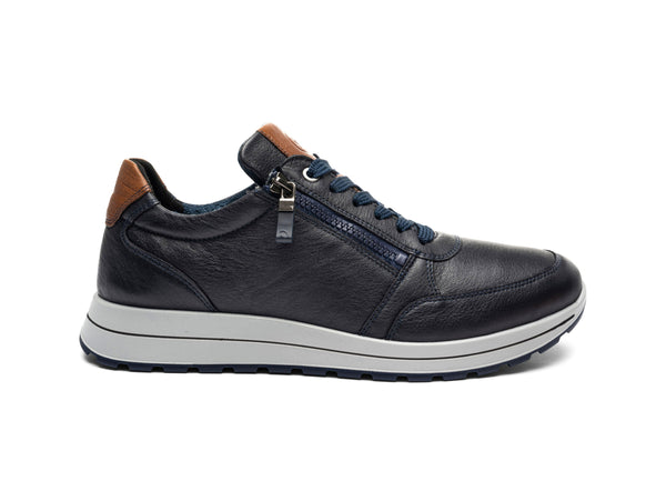 Ara Scarpe Uomo Matteo 2.0 Stringate con Zip Laterale in Pelle Blu 24501