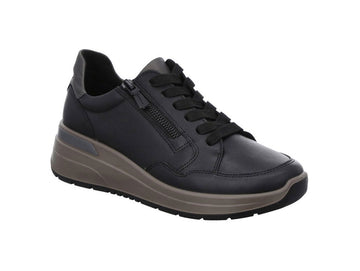 Ara Garda Lace Up Comfort Shoes with Zip Leather Upper