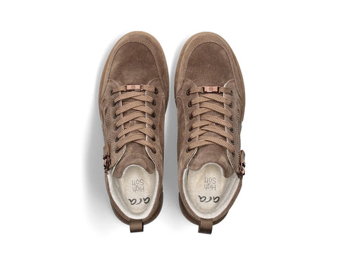 Ara Donna High lace-up Rom Sport Laces and Zip Suede Upper