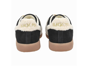 Back 70 Sneaker Cloud in Suede Nero con Dettagli Teddy