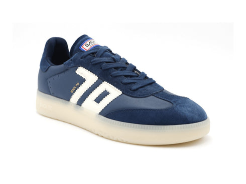 Back 70 Sneaker Boston Uomo in Pelle e Suede Blu con Suola Ice