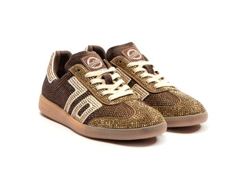Back 70 Sneakers Donna Cloud Star Strass Coffee Gold