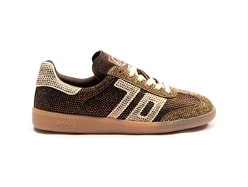 Back 70 Sneakers Donna Cloud Star Strass Coffee Gold 108005