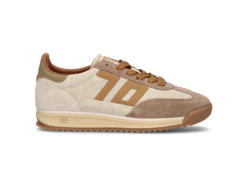 Back 70 Sneaker Jogger in Suede e Tessuto Strutturato Beige