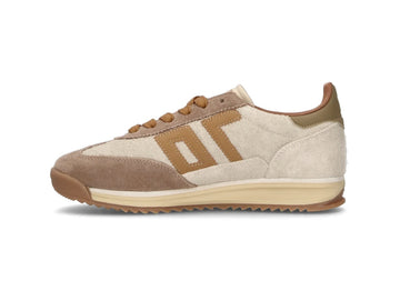 Back 70 Sneaker Jogger in Suede and Structured Fabric Beige