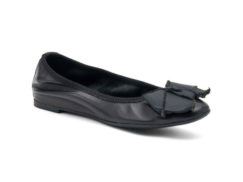 Frau Classic Ballerina with Maxi Ribbon Leather Upper