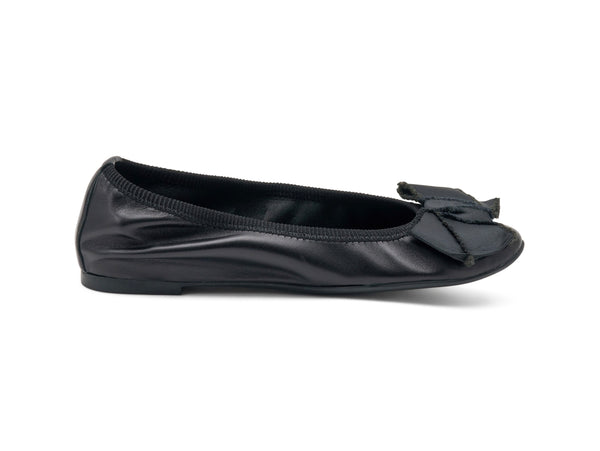Frau Ballerina Classica con Maxi Nastro Tomaia Pelle Nera 70M4-NERO