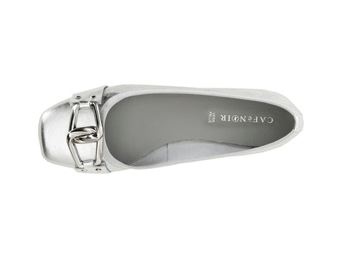 CafèNoir Spring Summer Ballerinas in Laminated Leather with Accessory