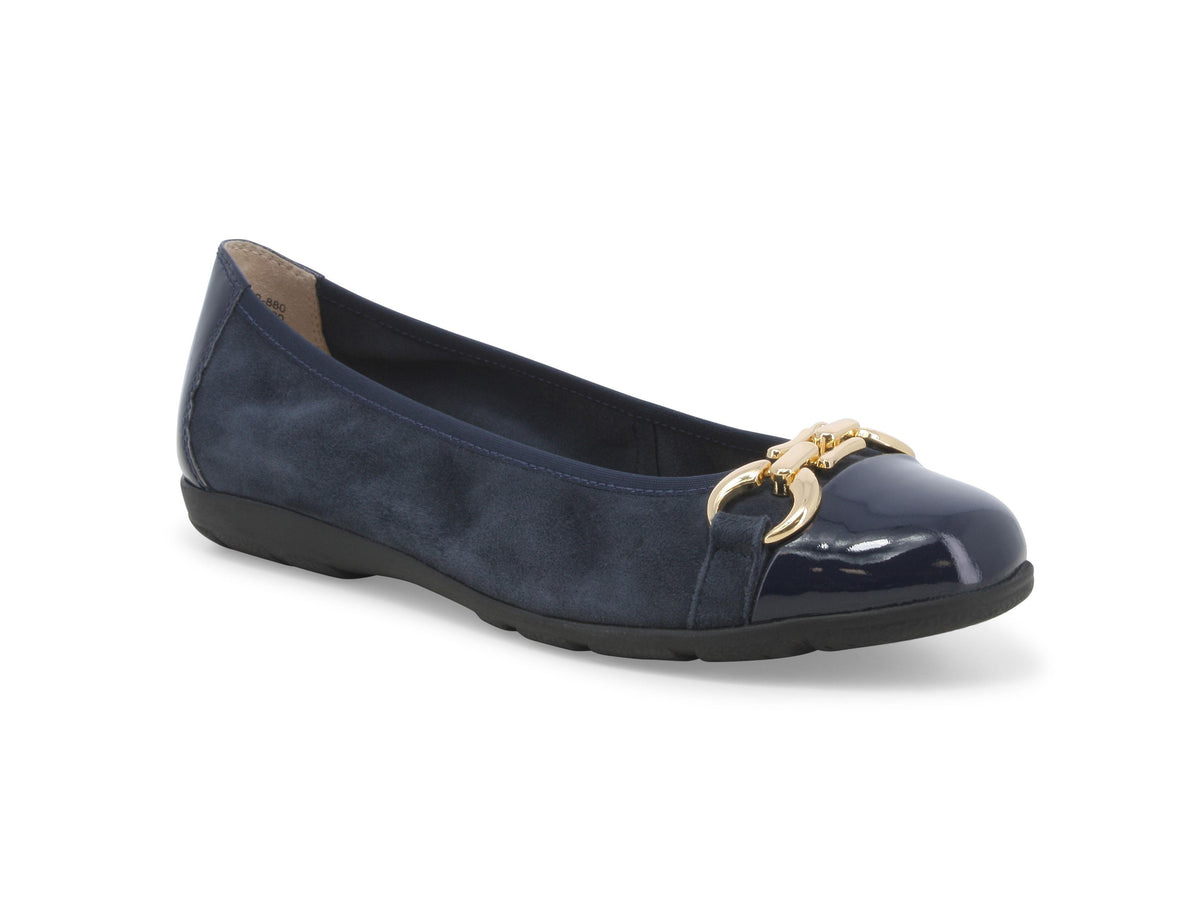 Melluso Women's Summer Ballerinas with Clamp Blue Leather Upper