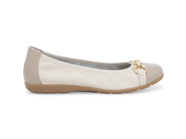 Melluso Donna Ballerina Estiva con Morsetto Tomaia Pelle Beige Panna K60100BK-234285