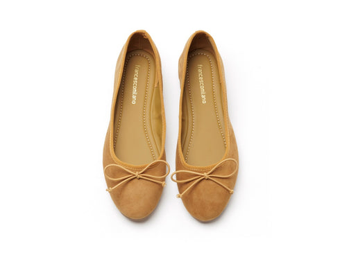 Francesco Milano Suede Ballerinas with Bow