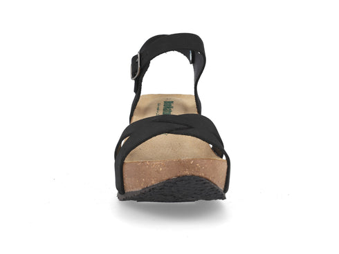 BioNatura 24 Fregene Sandalo Zeppa Donna Nabuk Made in Italy