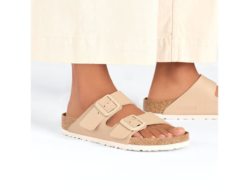 Birkenstock Arizona Donna 2 Fibbie Tomaia Birko-Flor New Beige