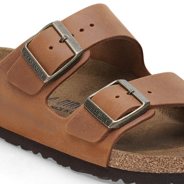Birkenstock Women's Arizona Oiled Nubuck Leather Sandals Cognac