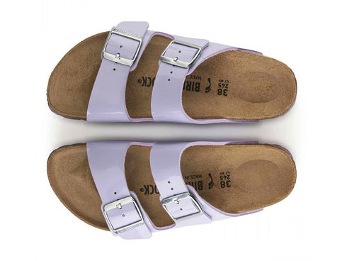 Birkenstock Arizona Slippers 2 Buckles Patent Purple Fog