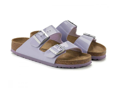 Birkenstock Arizona Slippers 2 Buckles Patent Purple Fog