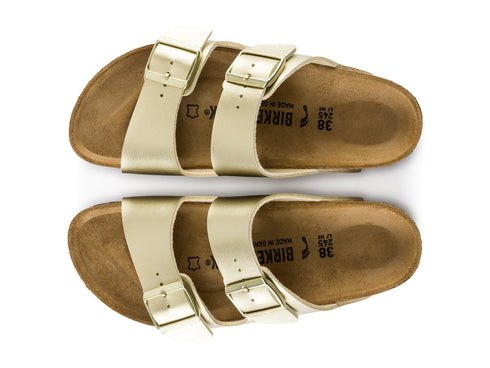 Birkenstock Woman Arizona Summer Slippers two Gold Buckles