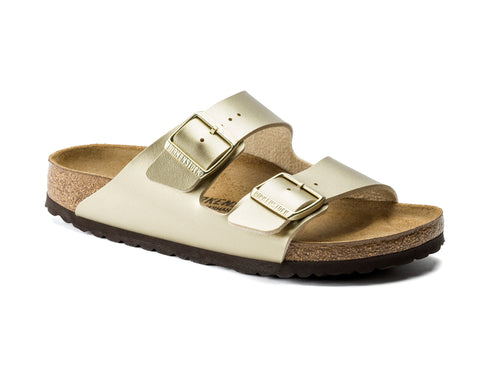 Birkenstock Woman Arizona Summer Slippers two Gold Buckles