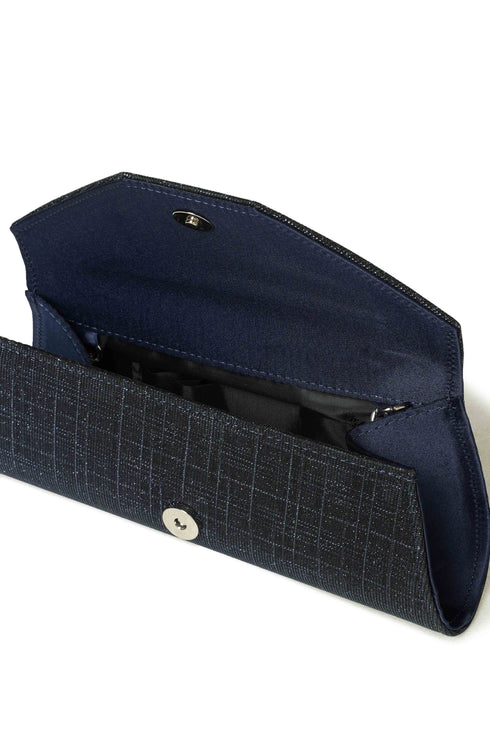 Melluso Pochette da Cerimonia in Tessuto Blu Galassia